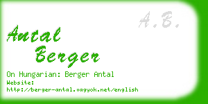 antal berger business card